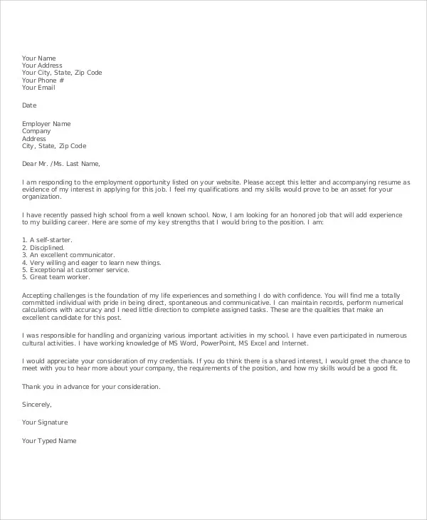 43037 cover letter formatting