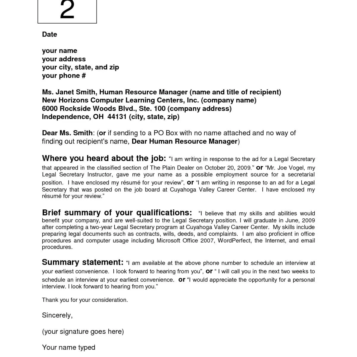 43044 cover letter formatting