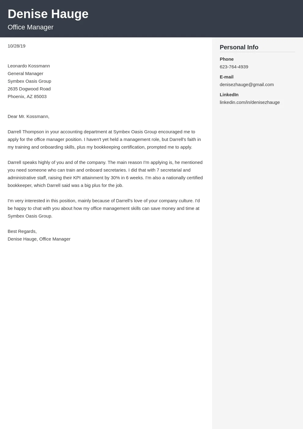 43051 office manager resume