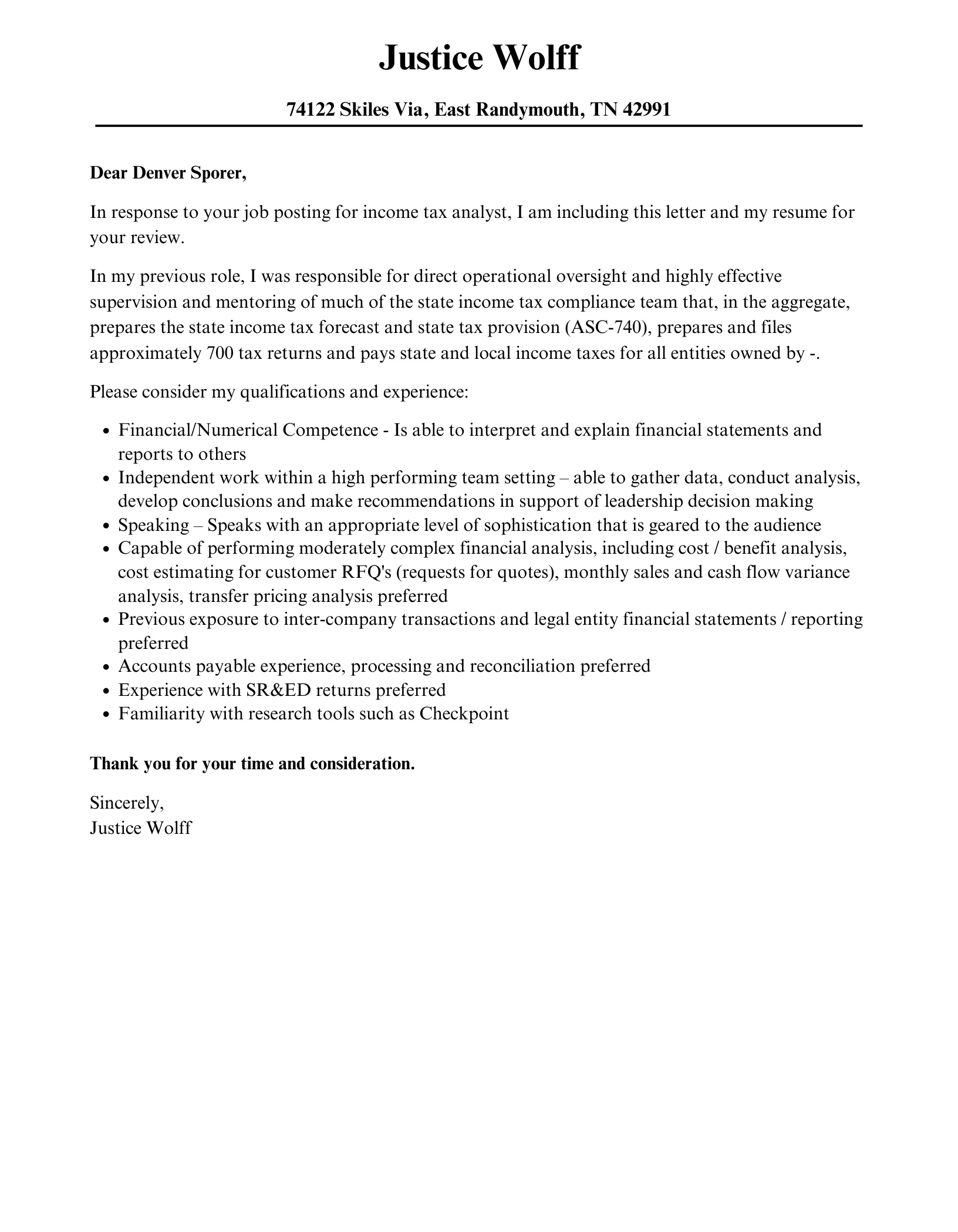 43052 tax return cover letter template