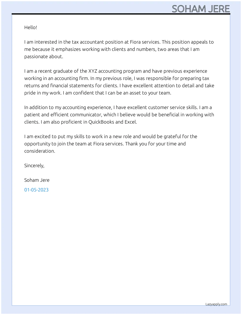 43052 tax return cover letter tips