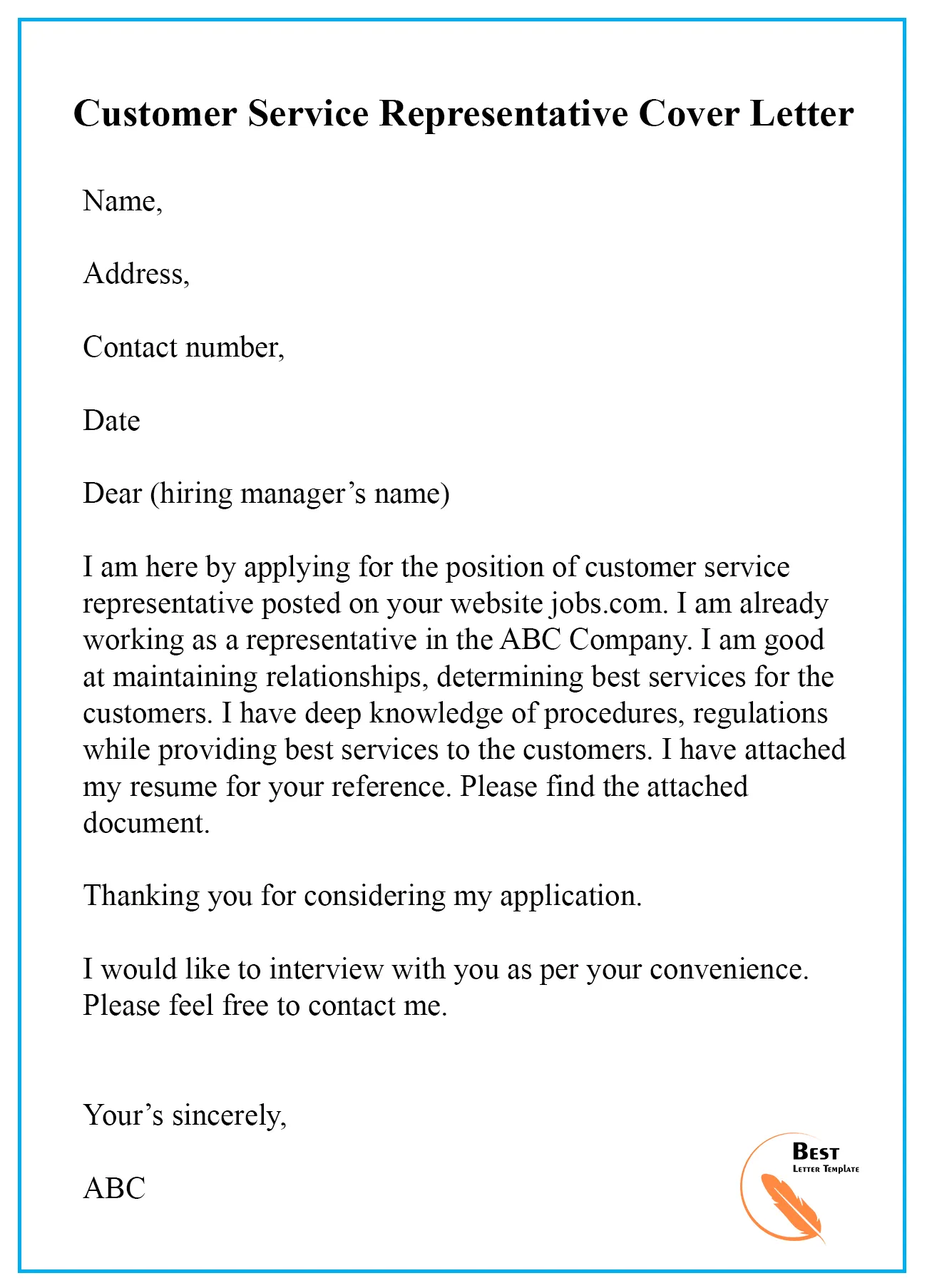 43060 cover letter formatting