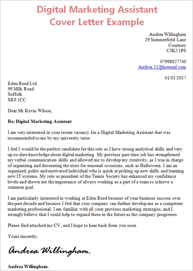 43065 marketing assistant resume
