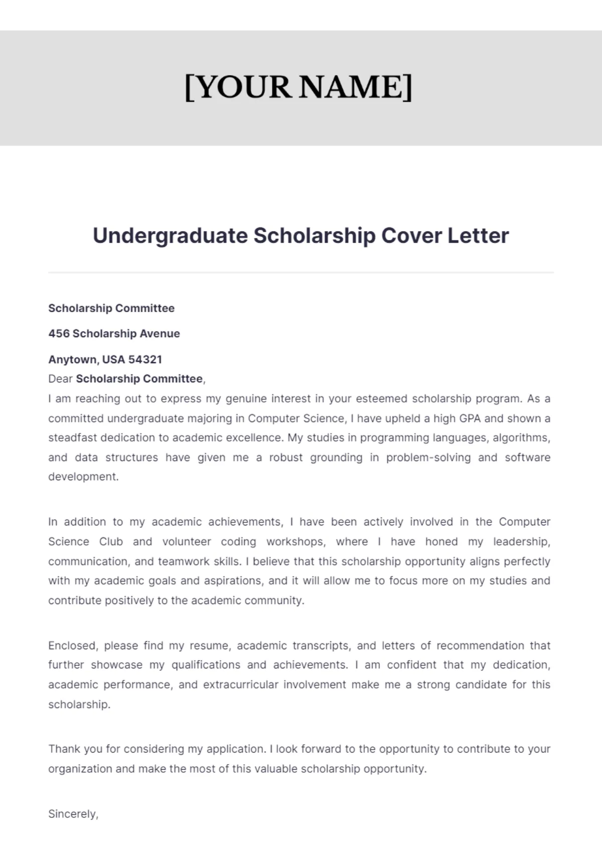 43067 future goals cover letter