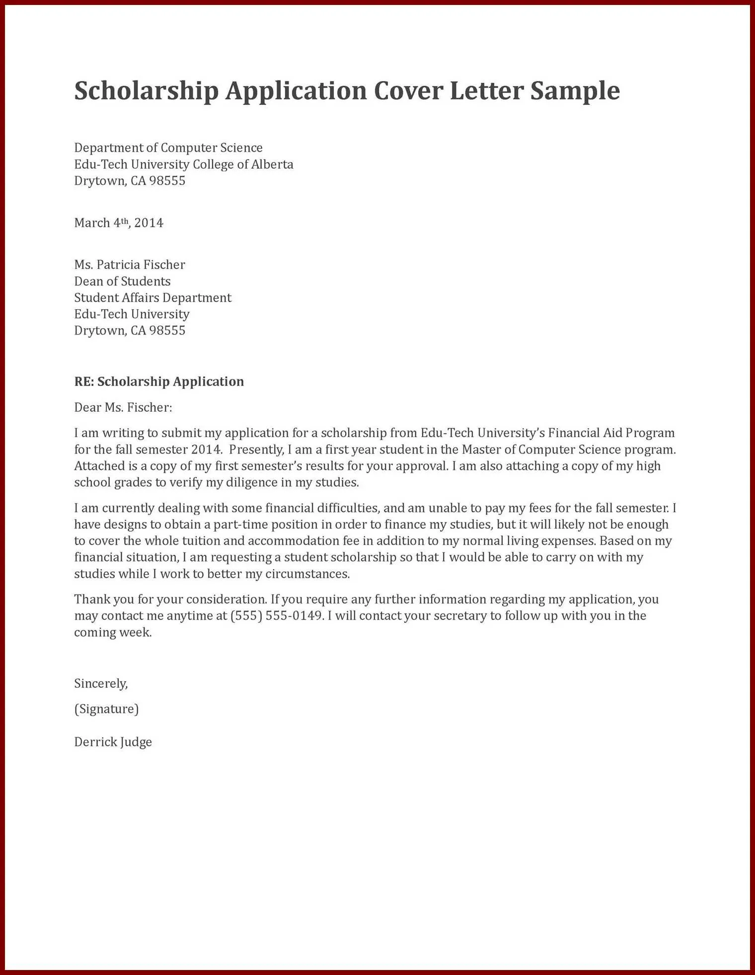43067 scholarship cover letter writing