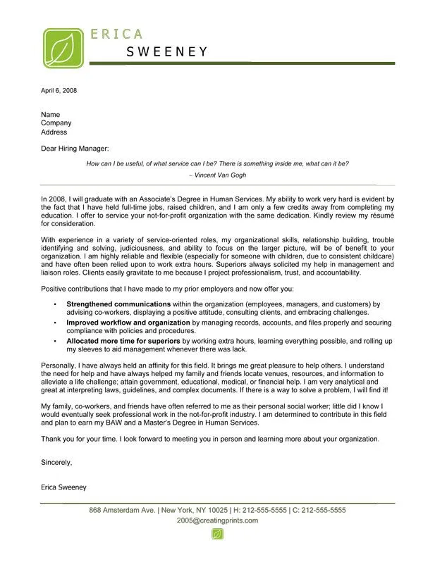 43070 nonprofit cover letter example