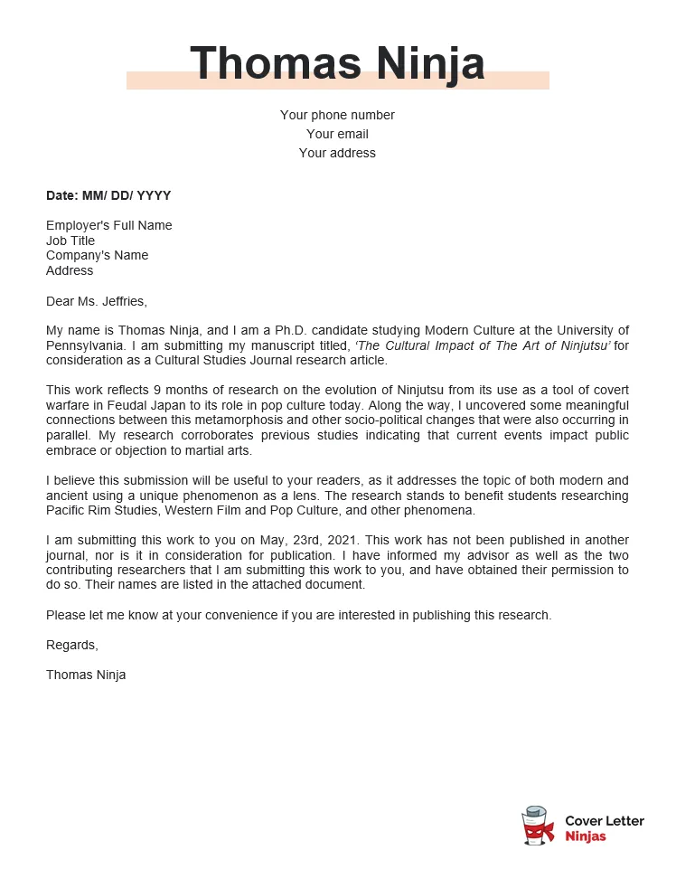 43074 cover letter structure