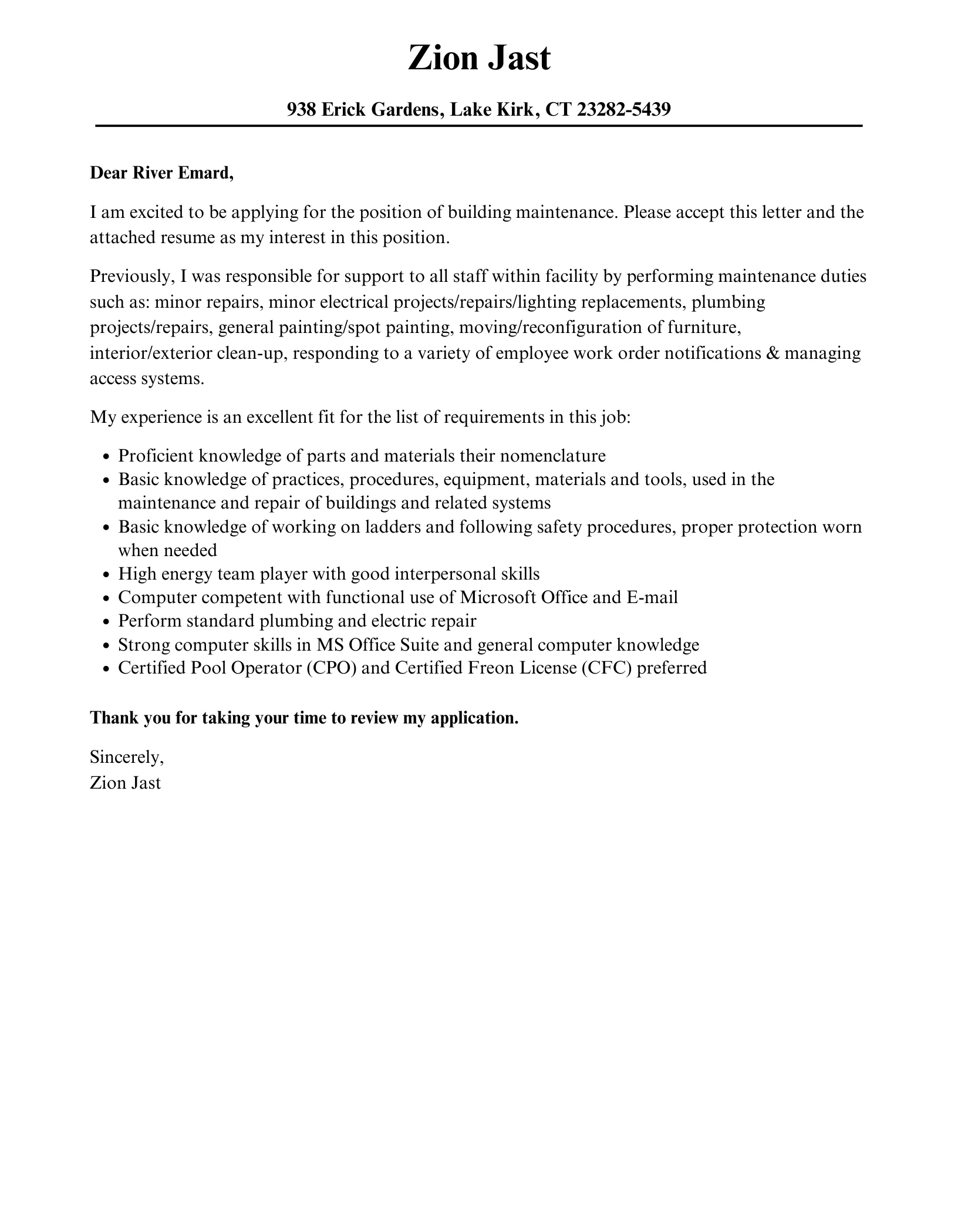 43076 successful job application