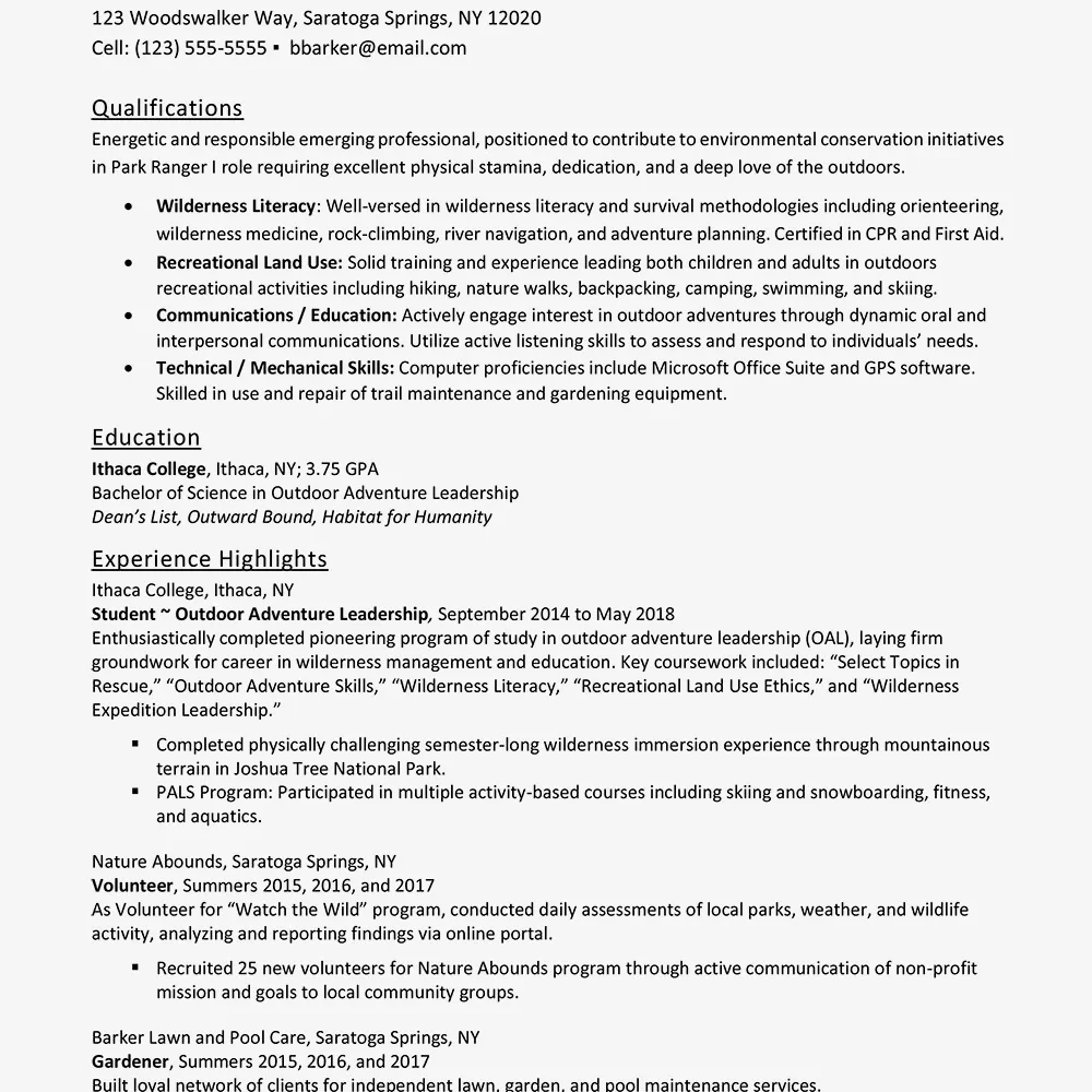 43106 cover letter experience