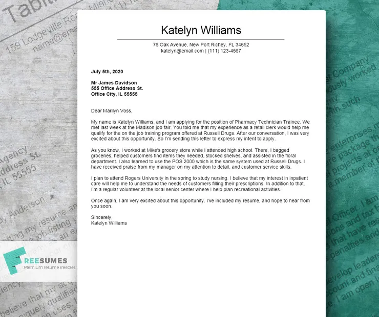 43106 cover letter formatting