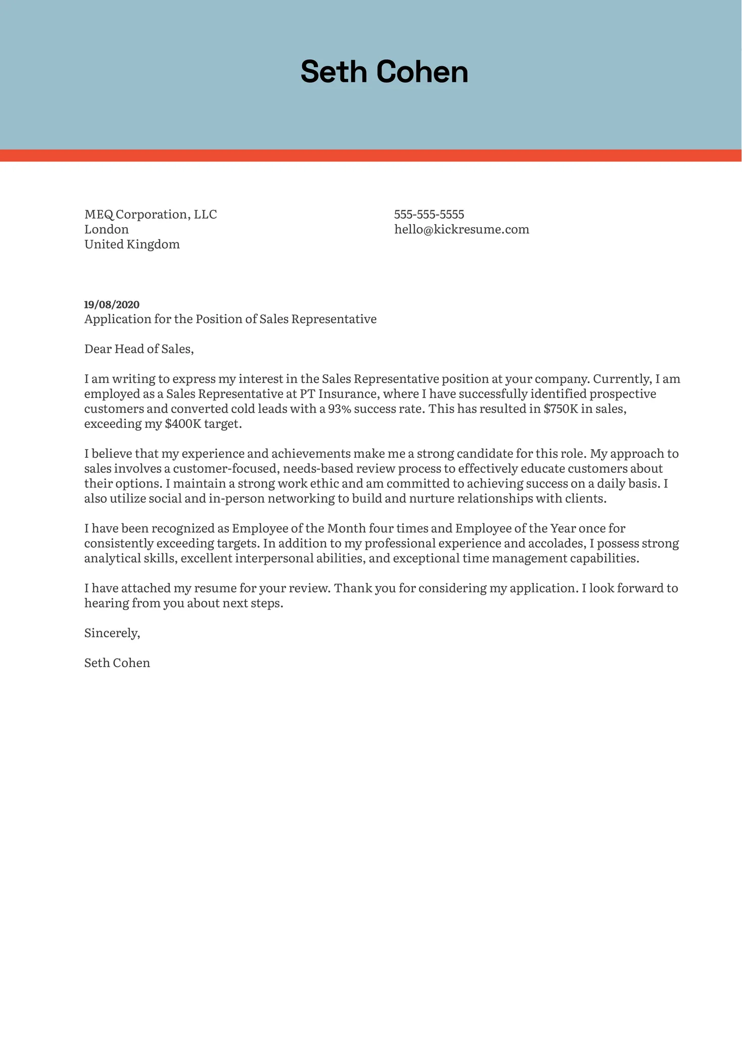 43106 cover letter personality