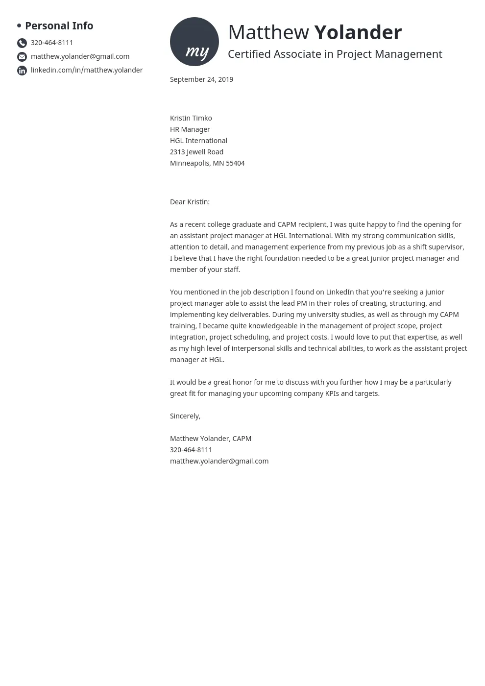 43108 cover letter structure