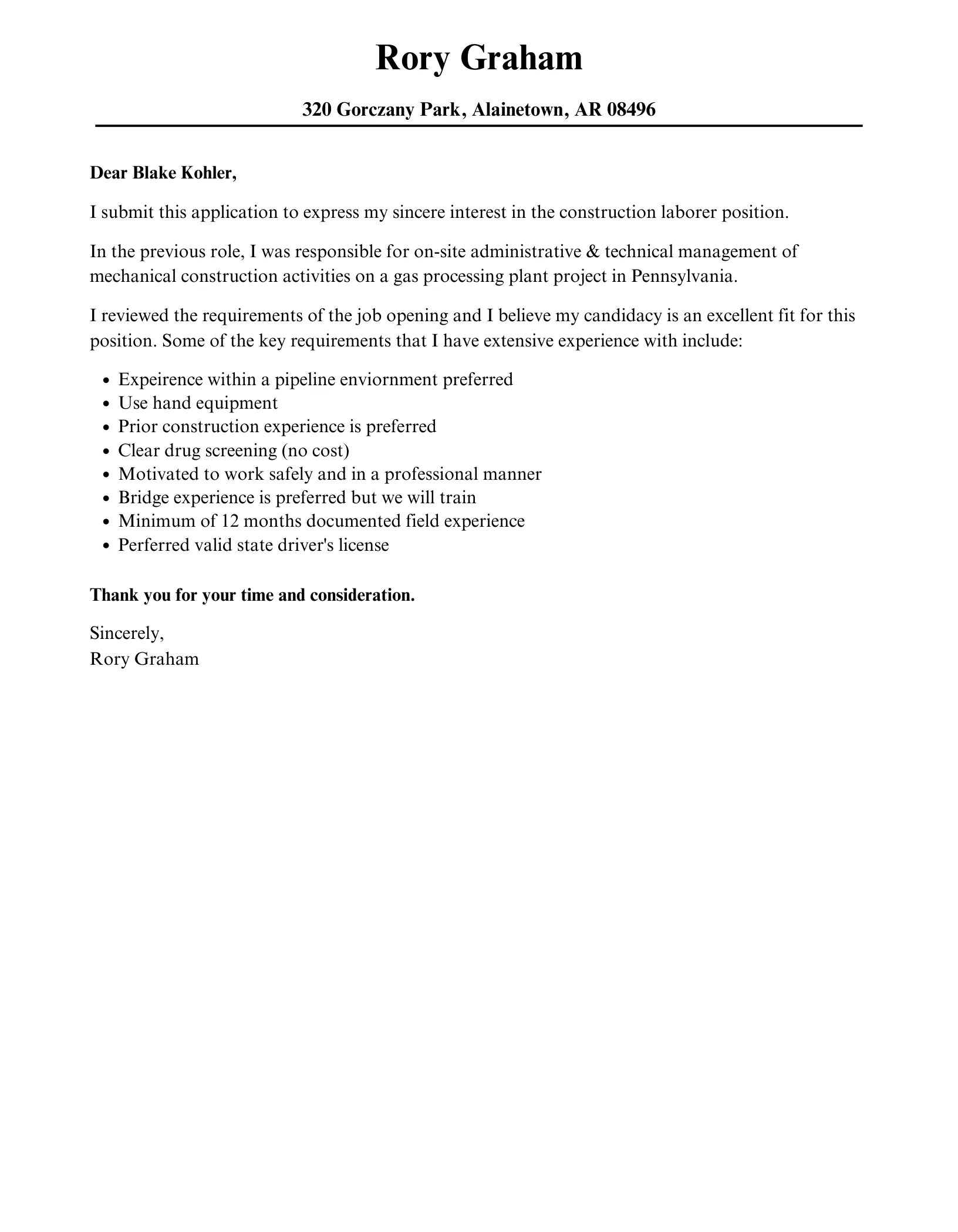 43109 general labourer cover letter purpose