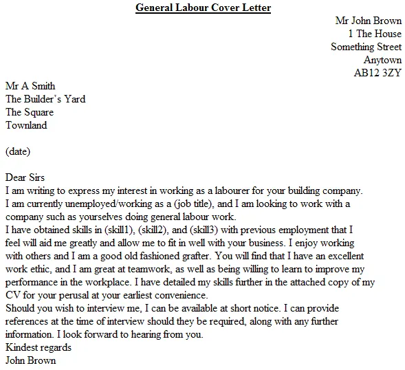 43109 general labourer work experience