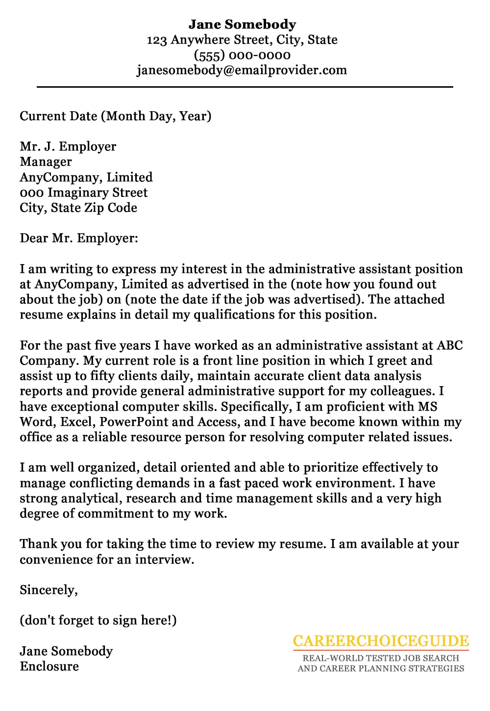 43119 cover letter skills
