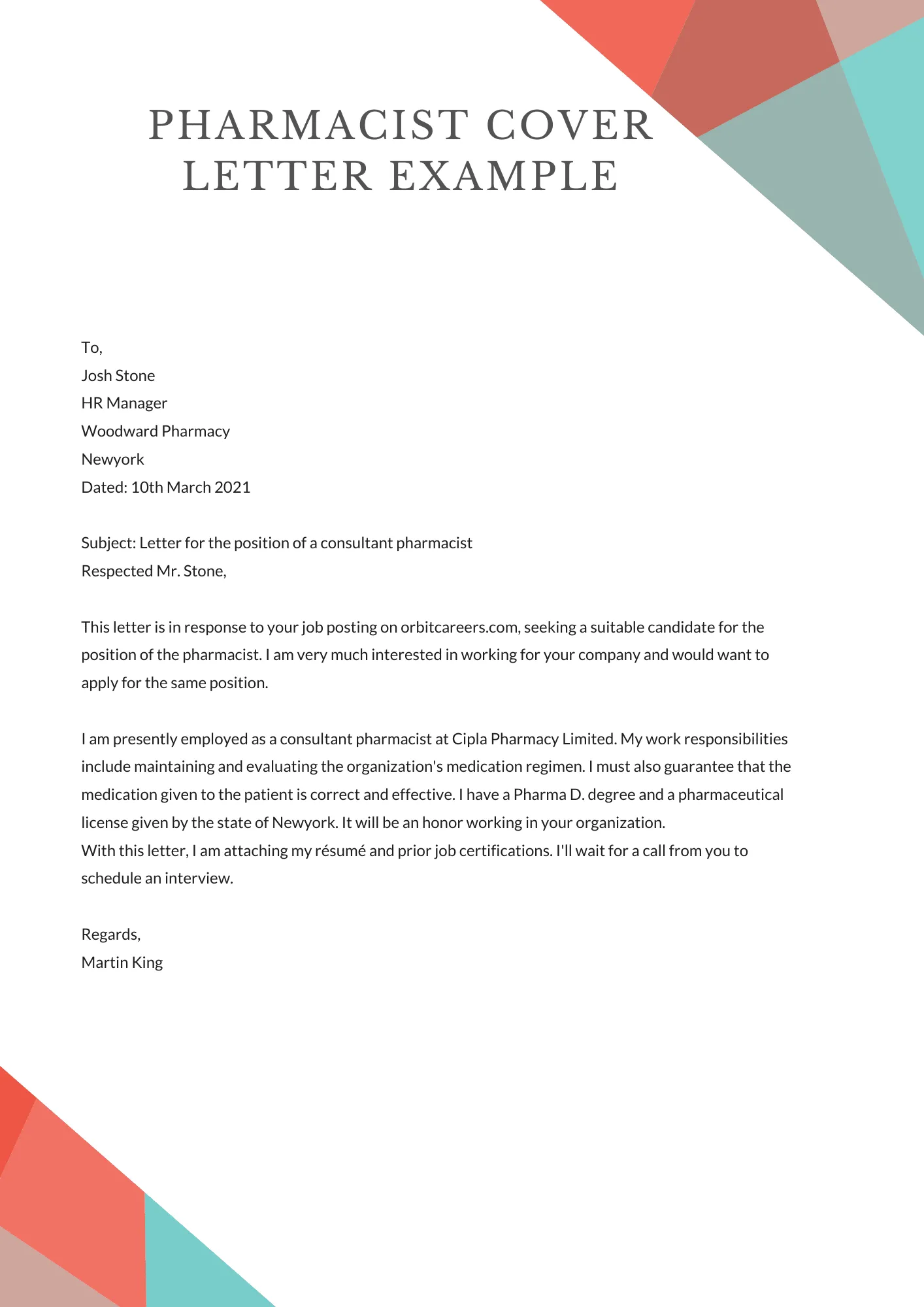 43129 professional cover letter