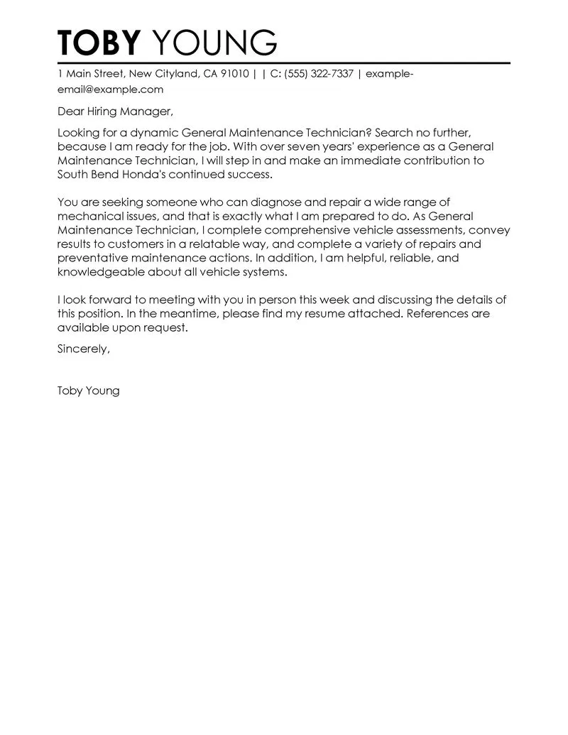 43133 cover letter experienced