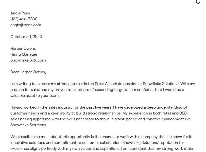 43137 cover letter formatting