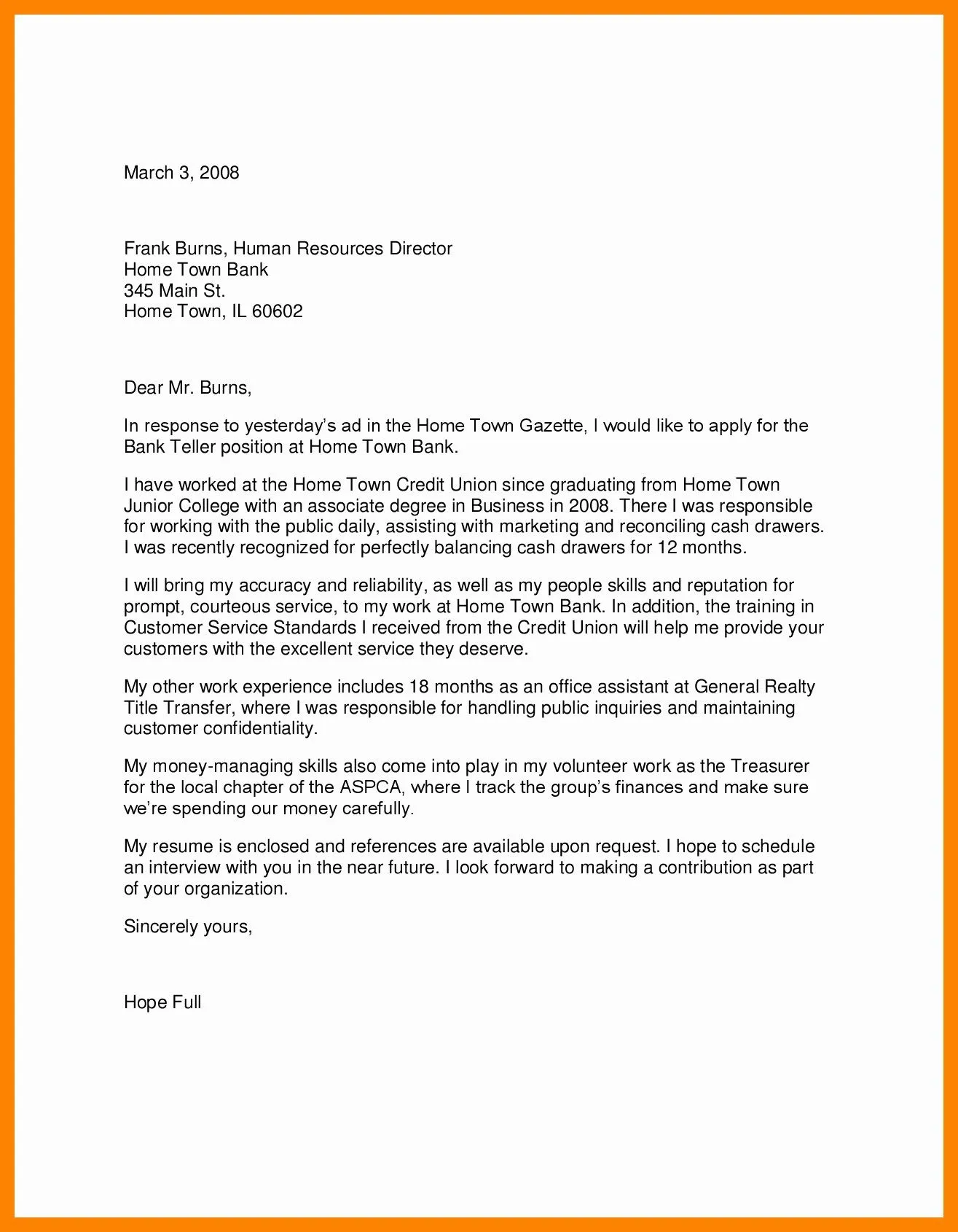 43152 tailoring cover letter