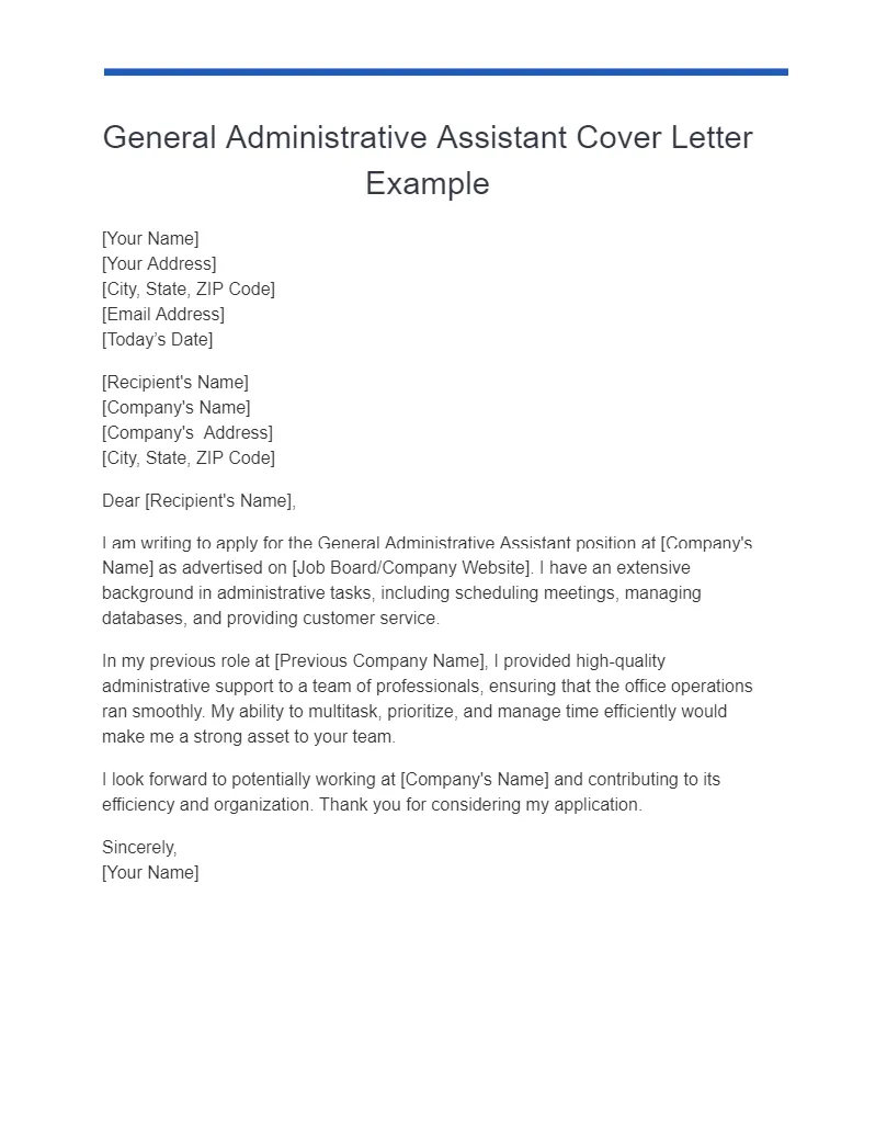 43154 admin cover letter elements