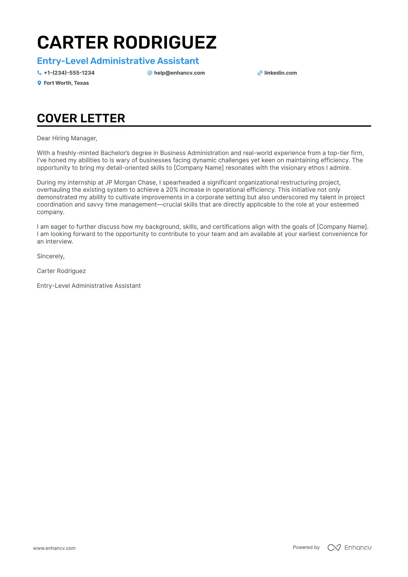 43154 skills experience cover letter