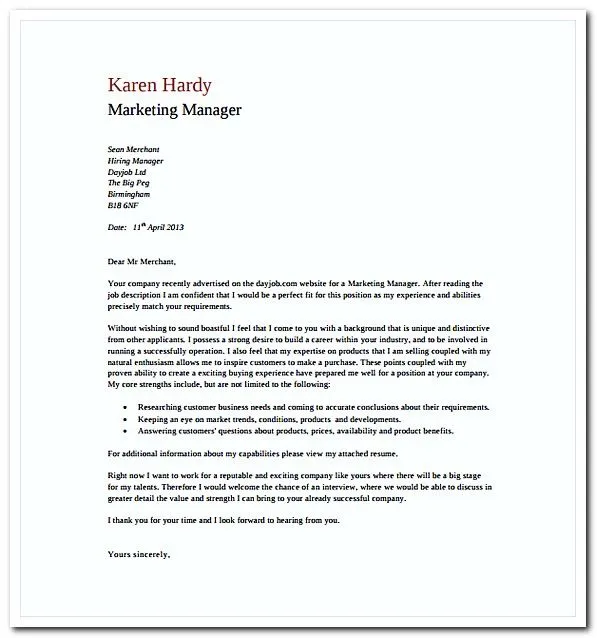 43158 cover letter formatting