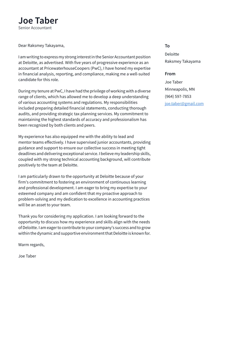 43164 senior accountant cover letter header