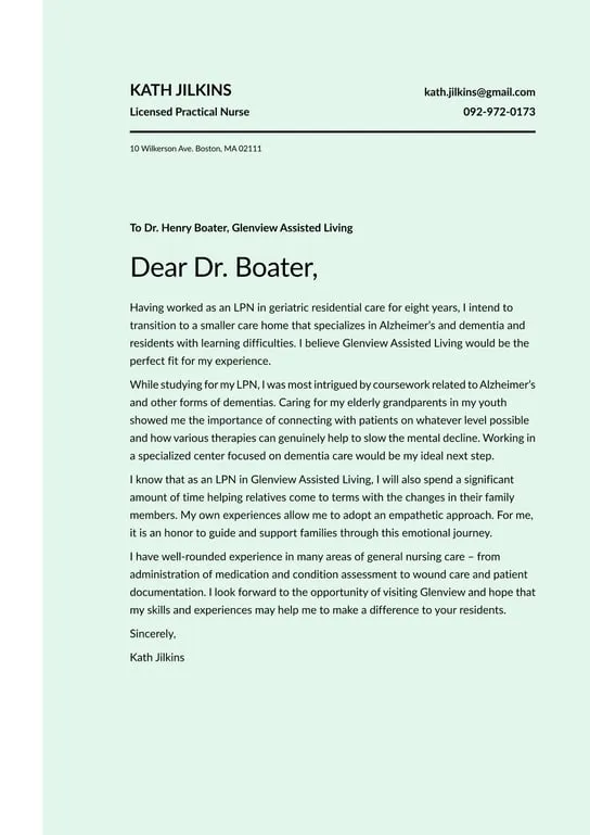 43166 formatting cover letter