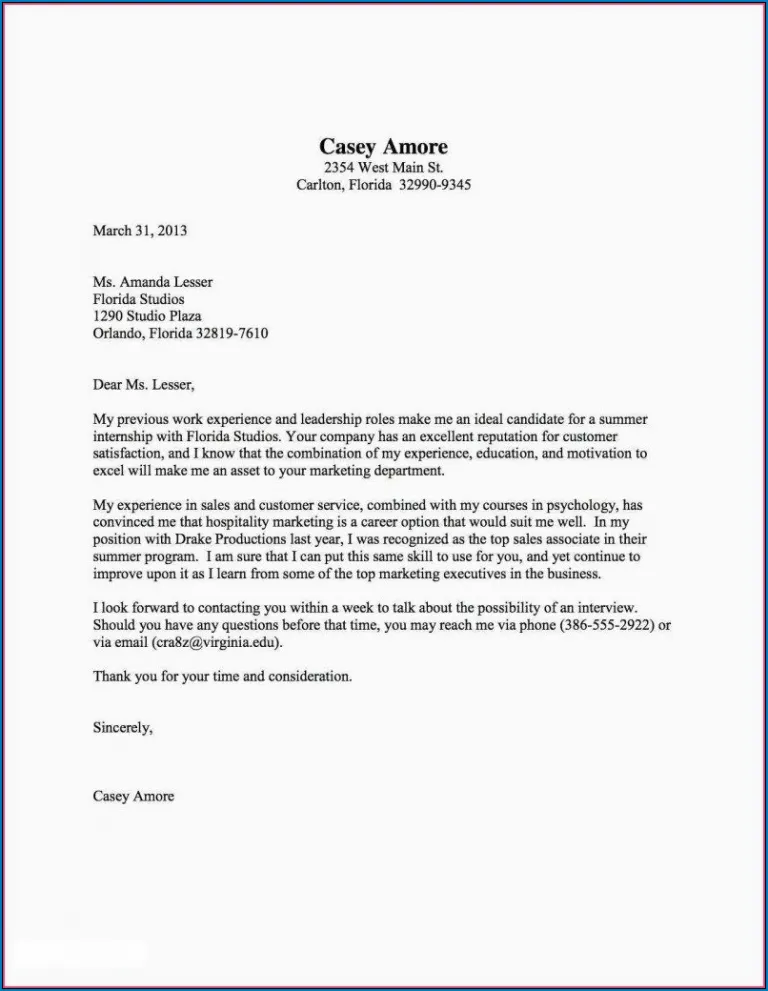 43167 cover letter formatting