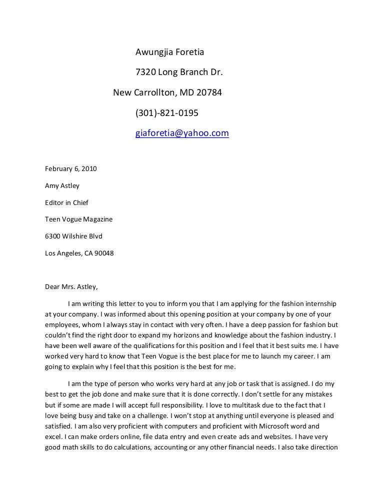 43182 cover letter format