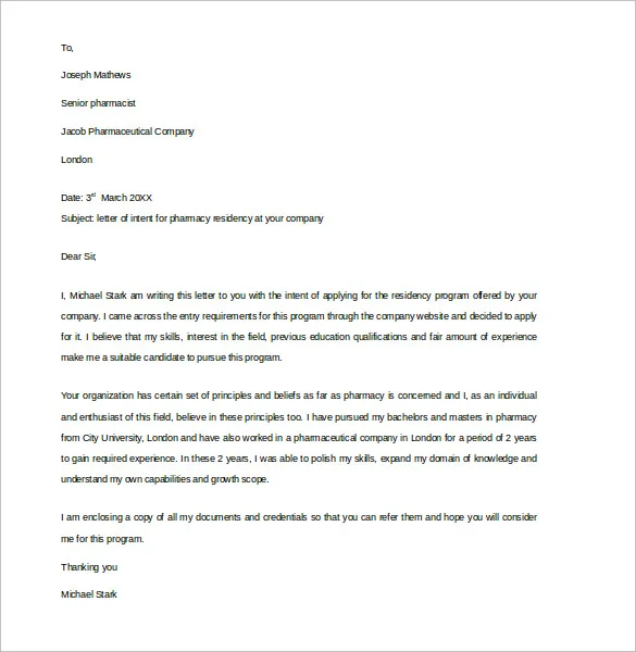 43189 pharmacy residency cover letter academic