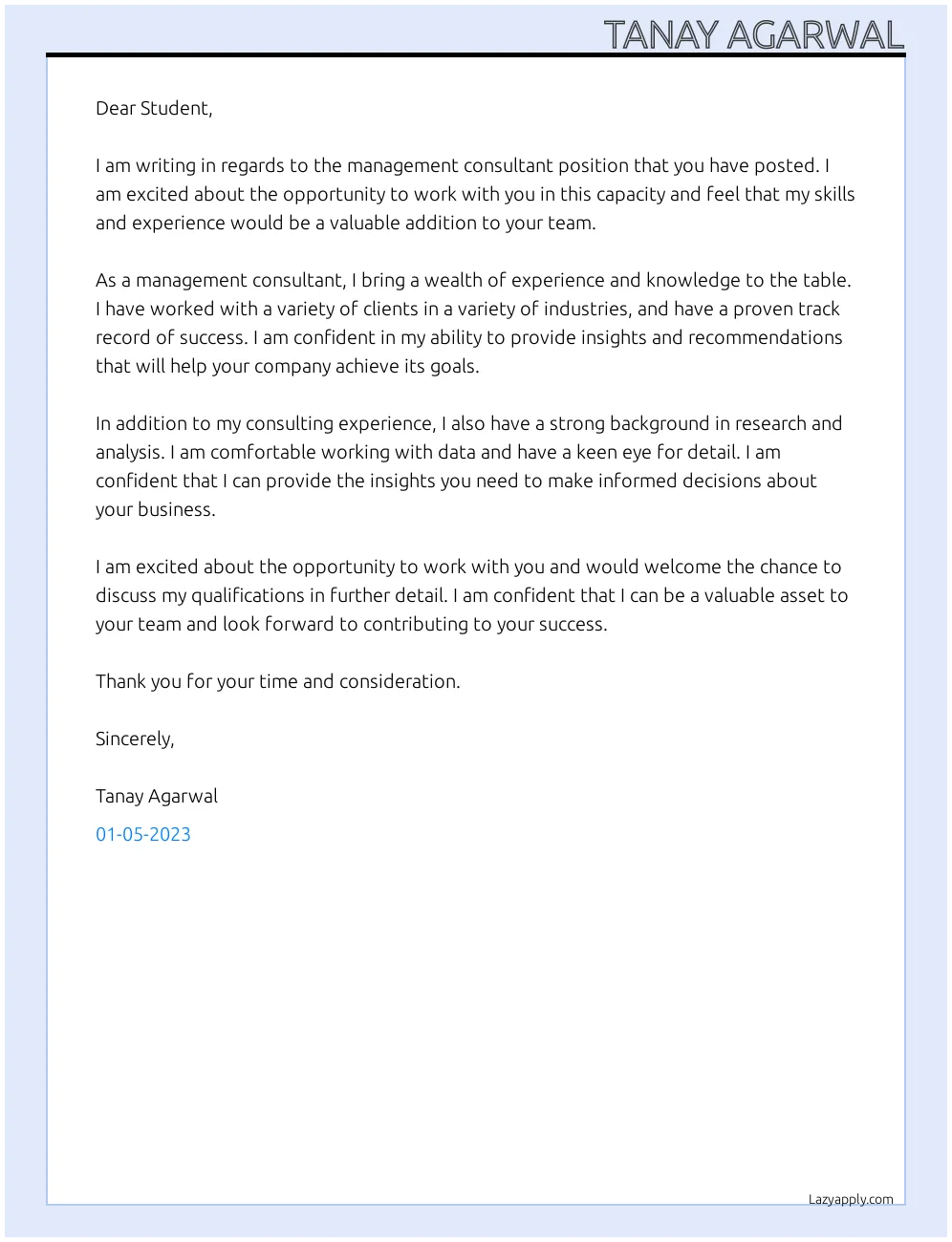 43190 cover letter formatting and proofreading